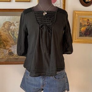 Cotton boho 3/4 sleeve summer top